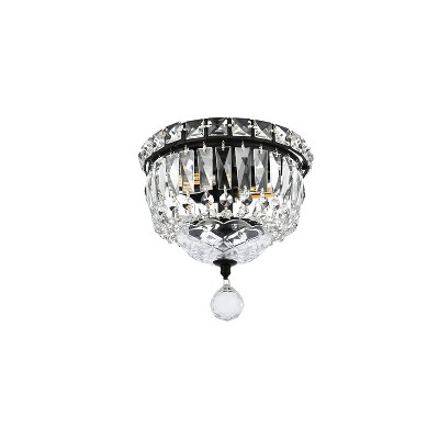 Tranquil 8-Inch Black and Crystal Flush Mount Light