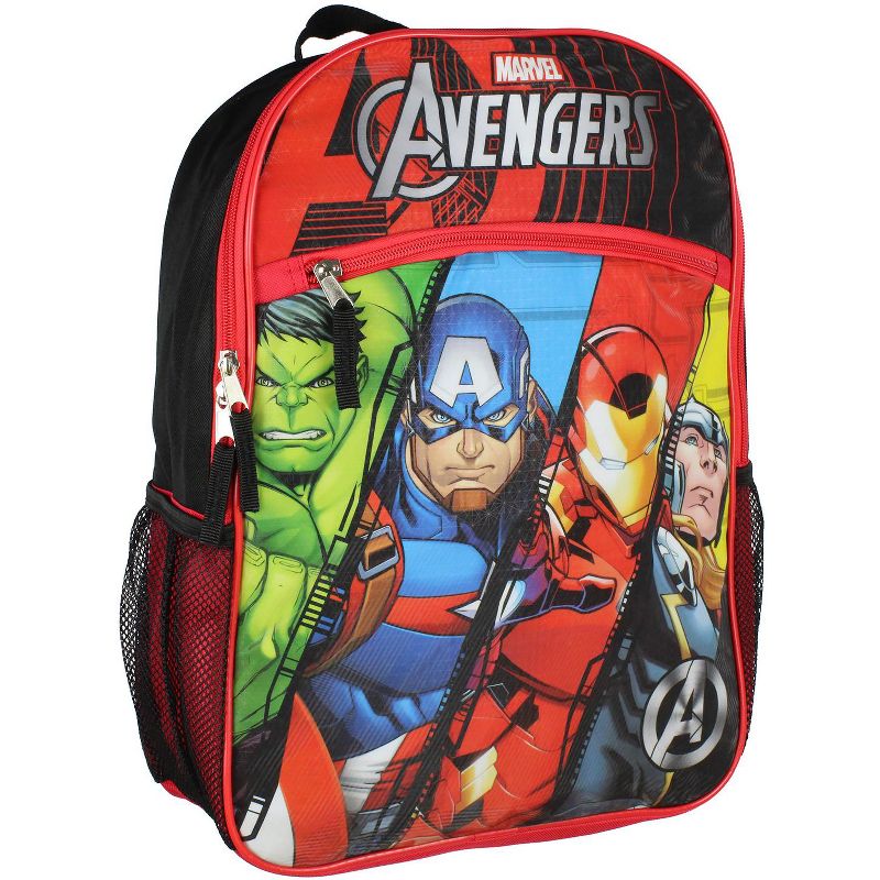 Marvel Avengers Backpack Iron Man Thor Hulk Captain America School Backpack Red, 1 of 7