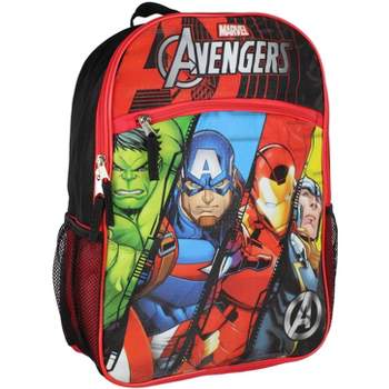 Marvel Avengers Backpack Iron Man Thor Hulk Captain America School Backpack Red