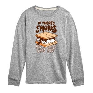 Boys' - Instant Message - If There's S'mores, I'm In Long Sleeve Graphic T-Shirt - 1 of 4