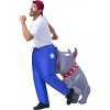 Joyfy Adults Halloween Inflatable Costumes Suit, Men Blow-up Costumes for Cosplay Party, Funny Blue Pants and a Biting Dog (67-75inches） - 2 of 4
