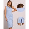 INSPIRE CHIC Women's Faux Suede Sleeveless Crewneck Split Hem Work Sheath Dress - 2 of 4