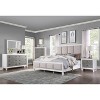 Gulches White Nightstand, 28 Inches High, 2 Gray - Finished Drawers, Wood Leg Design - 2 of 4
