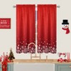 2 Pack Christmas Café Curtains, Holiday Tier Curtains, Rod Pocket Festive Window Panels for Kitchen Bathroom Living Room, Red - 2 of 4