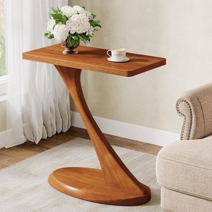 Tribesigns Z-Shaped Side Table with Solid Wood Leg - 1 of 4