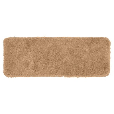 24x40 Serendipity Solid Shaggy Washable Nylon Bath Rug Taupe