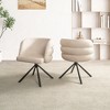 GDFStudio Hope Modern 18" Chenille Upholstered 270° Swivel Chair with Metal Legs(Set of 2) - 2 of 4