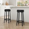 Garvee 30'' Swivel Bar Stools Set of 2 with Footrest, Backless Round Counter Height Barstools with Upholstered Cushion and Metal Frame - 2 of 4