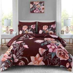 BAGOKIE 7 Pieces Floral Bed in a Bag  Comforter Set for All Season - 1 of 4