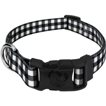 Country Brook Petz Deluxe Black & White Buffalo Plaid Dog Collar - Made in the U.S.A.