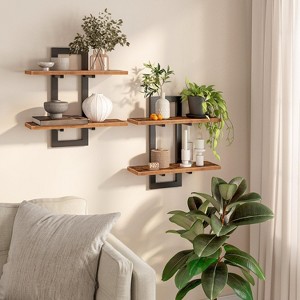 Attop Floating Shelves, Wall Mounted Storage Shelves 2-Tier, Hanging Bathroom Shelves, for Living Room, Bedroom, Bathroom, Kitchen - 1 of 4