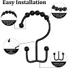 Shower Curtain Hooks Rings, Premium Stainless Steel Rustproof Double Glide Shower Hooks for Bathroom Shower Rods Curtains,Set of 12, Black - 3 of 4