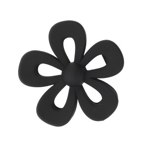 Unique Bargains Frosted Flower Hair Clips Black 1 Pc - 1 of 4