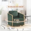 30.1" Corduroy Swivel Barrel Chair with Foam Cushion and Metal Base - 4 of 4