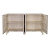 Treasure Trove Accents 4 Door Credenza Starlight Whitewash/Silver: Mango Wood, Pine Surface, Divided Storage Cabinet - 4 of 4