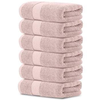 Piccocasa Hand Towel Set Soft 100% Combed Cotton Luxury Towels Highly  Absorbent Bath Towel Misty Rose 6pcs : Target