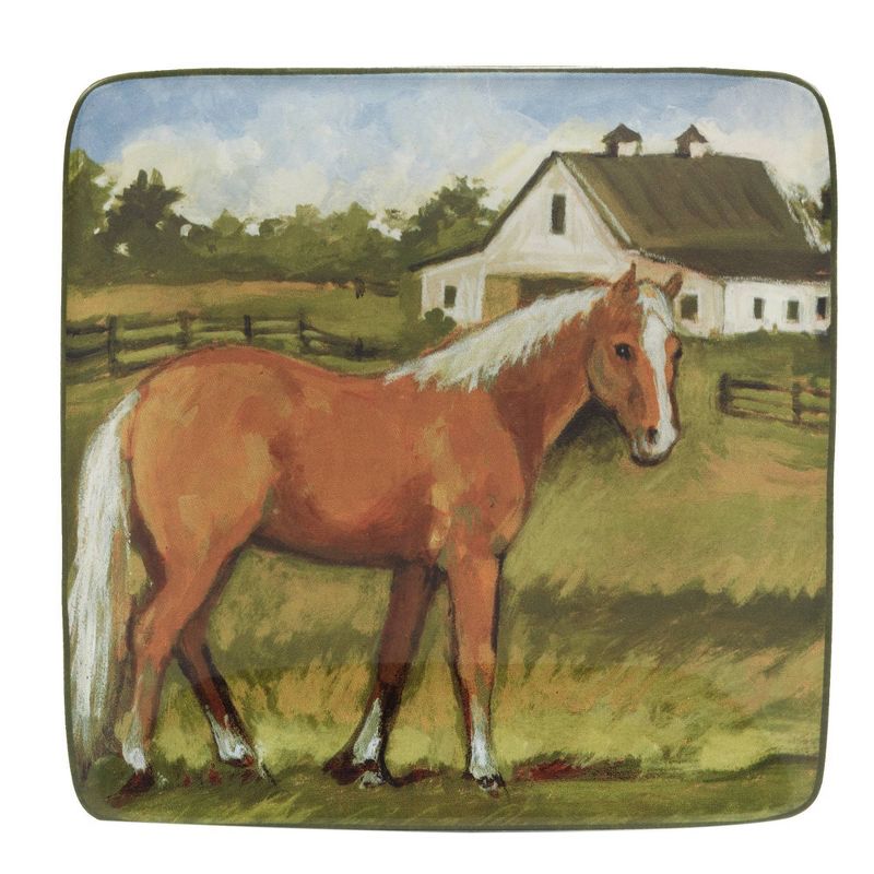 Set of 4 York Stables Assorted Canape/Dining Plates - Certified International, 4 of 8