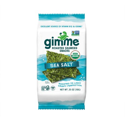 Photo 1 of GimMe Organic Roasted Seaweed Snack Sea Salt .35oz
