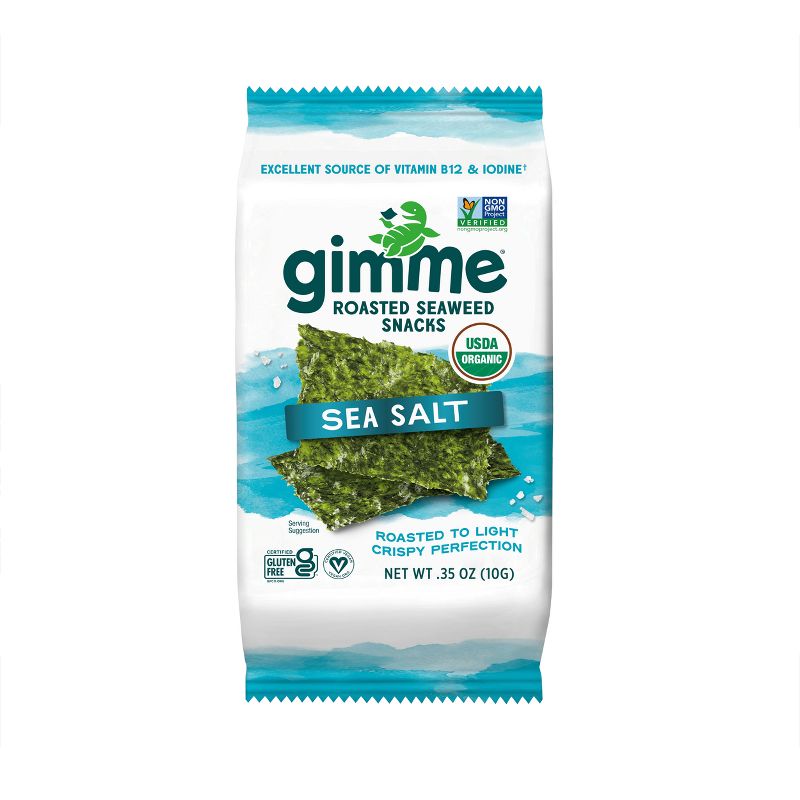 GimMe Organic Roasted Seaweed Snack Sea Salt .35oz, 1 of 11