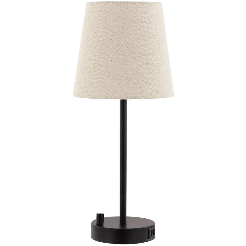 Fowley 18.75 Inch Iron Table Lamp with USB Port - Black - Safavieh., 1 of 5