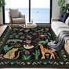 10*13 Black Large Rugs Washable Animal Forest Jungle Soft Low Pile Non Slip Carpet For Living Room Dining Room Bedroom Nursery Kids Room Framhouse - 4 of 4