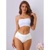 Allegra K Women's Mid-Waisted Full Coverage Tummy Control Cotton Briefs - 4 of 4