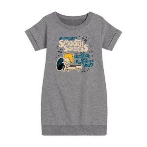 - Peanuts - Schroeder Rock Fest Graphic Short Sleeve Fleece Dress - 1 of 4