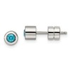 Chisel Stainless Steel Polished Blue Cubic Zirconia March Birthstone Stud Earrings - 2 of 4