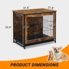 phiestina Dog Crate Furniture with Cushion, Wooden Dog Crate Table, Double Doors Dog Furniture, Indoor Dog Kennel, Rustic Brown - 2 of 4