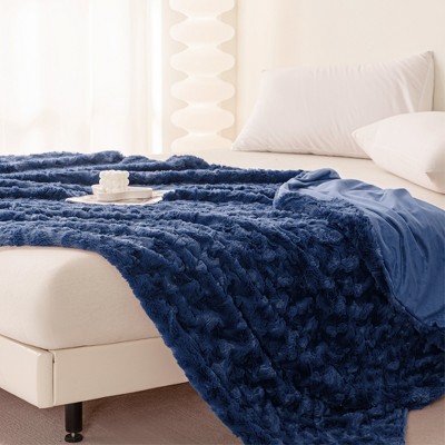 Captiva Designs Faux Fur Throw Blanket, Reversible Soft Plush Blanket for Couch, Sofa & Bed