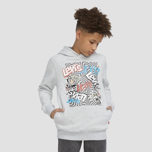 Levi's® Boys' Graphic Logo Pullover Sweatshirt - Gray 4