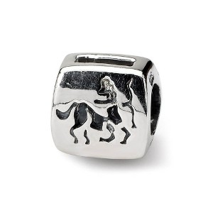 Black Bow Jewelry Sterling Silver Sagittarius the Archer Zodiac Bead Charm - 1 of 3