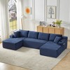 Compressible Corduroy U-Shaped Modular Sectional Sofa with Pocket Spring Support, Minimalist Cloud Couch for Living Room - 4 of 4