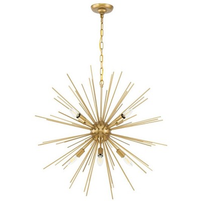 Timber 8-Light Brass and Gold Starburst Pendant
