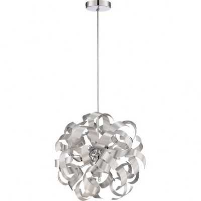 Millenia Silver 17" Steel Ribbon Pendant Light