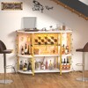 Aheaplus 47.24" Storage Wine Bottle & Glass Rack with Lights and Outlets - 2 of 4