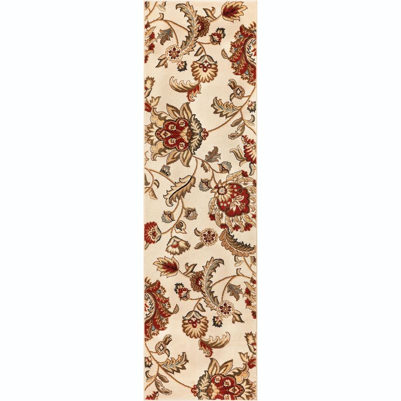 Well Woven Grand Garden Floral Oriental Modern Formal Traditional Transitional Soft Ivory Area Rug, 1 of 8