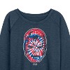 Women's - Marvel - Iron Man Flag Fill Oversized Lightweight French Terry Wide Neck Long Sleeve Shirt - 2 of 4