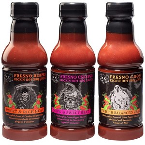 Tony Pigg's Kick'n Hot BBQ Sauce Variety Pack (3 pk, 19oz ea Fresno Reaper, Ghost, Creeper)- Hand Crafted Barbecue Sauce w Fresh Pepper Heat - 1 of 4