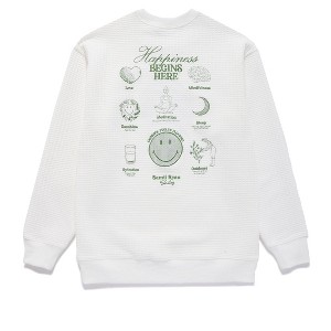 Samii Ryan | Smiley® Flourish Waffle Crewneck, White, Medium, 3 - 1 of 4