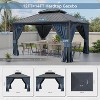 ALAULM Wall Mount Gazebo Outdoor Pergola, Hardtop Lean to Gazebo Canopy Awnings with Sloped Roof and Sturdy Steel Frame, for Patio, Deck, Backyard - 2 of 4