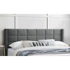 CAVINAS Queen Size Wooden Platform Bed Frame with Fabric Upholstered Box Design Headboard,No Box Spring Needed - 3 of 4