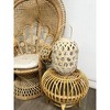 Essential Decor & Beyond 14.5" Natural Bamboo Glass Candle Holder Tabletop Lantern With Handle - 3 of 4