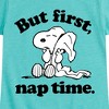Girls' - Peanuts - Snoopy But First Nap Time Fitted Short Sleeve Graphic T-Shirt - 2 of 4