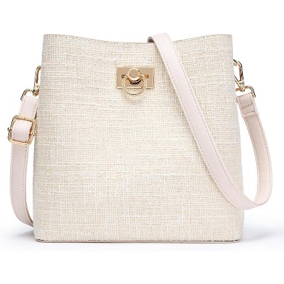 Crossbody Purses for Women Vegan Leather Bucket Bag Fashion Ladies Crossbody Handbag Shoulder Purse with Multi Pockets