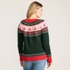 Lands' End Women's Drifter Jacquard Raglan Crew Neck Sweater - 2 of 4