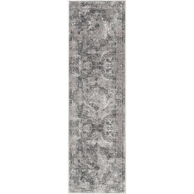 Well Woven Patras Grey Vintage Oriental Medallion 2x7 (2'3 x 7'3