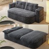 2-in-1 Foldable Sofa Bed, Convertible Sleeper Sofa Couch Corduroy Loveseat with Functional Blanket & 2 Pillows - ModernLuxe - 2 of 4