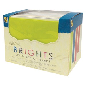 DCWV Boxed A2 Cards W/Envelopes (4.375"X5.75")-Bright Solids 40/Pkg - 1 of 2