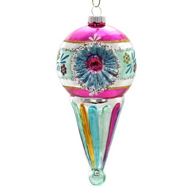 Shiny Brite 7.0" Vc Single Drop With Reflector Vintage Celebration Ornament  -  Ornament Sets